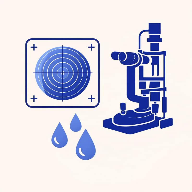 Icône représentant l’analyse de la cornée et de la surface oculaire avant chirurgie réfractive