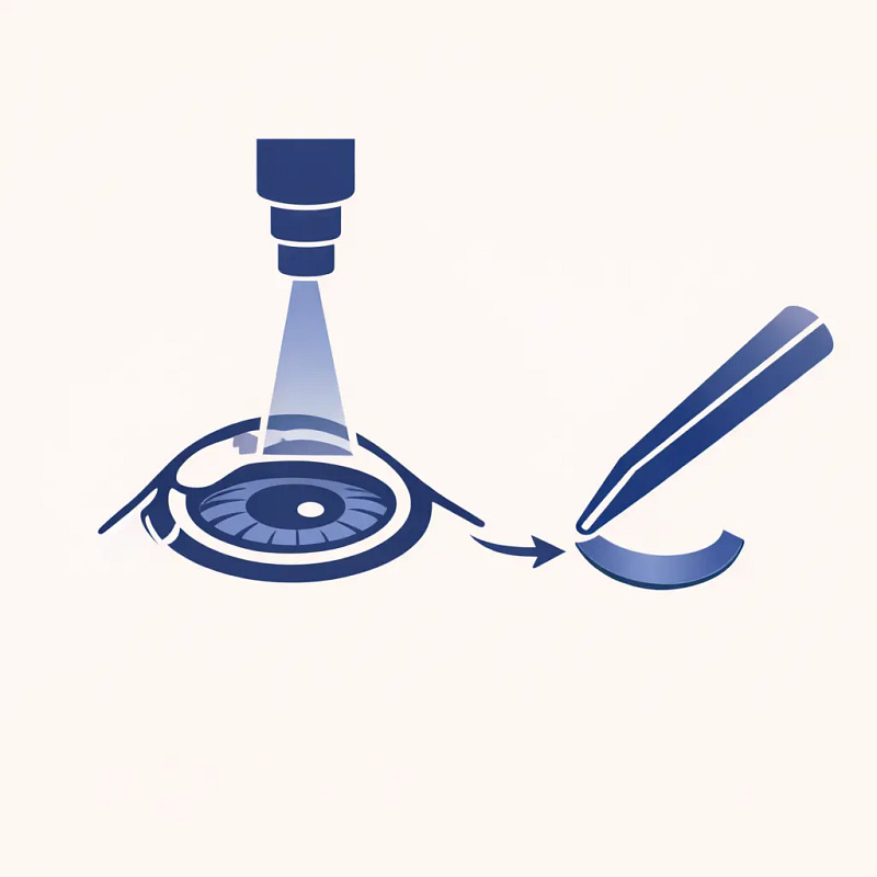 Icône illustrant la technique SMILE de chirurgie réfractive au laser