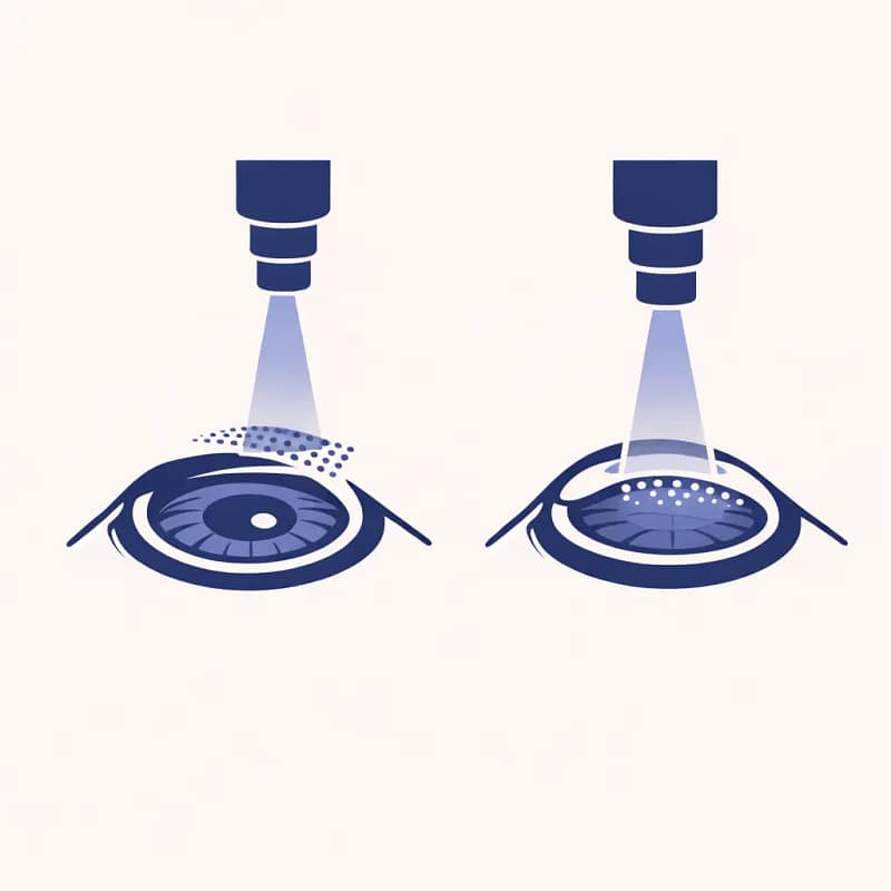 Icône illustrant la chirurgie réfractive TransPKR au laser sur la cornée