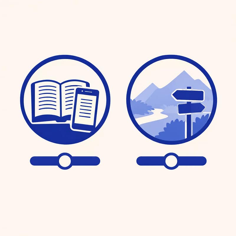 Icône représentant les attentes visuelles de près et de loin pour choisir la technique laser